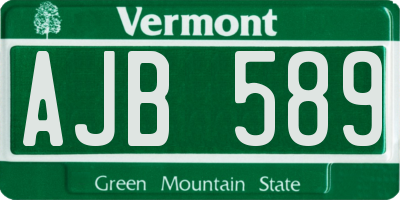 VT license plate AJB589
