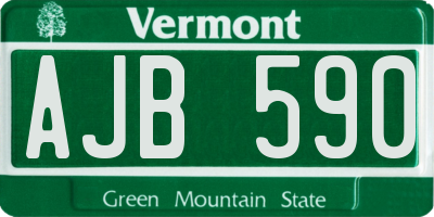 VT license plate AJB590