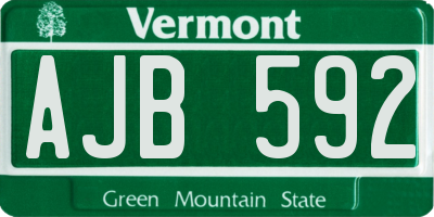 VT license plate AJB592