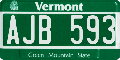 VT license plate AJB593