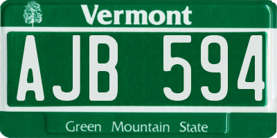 VT license plate AJB594