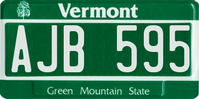 VT license plate AJB595