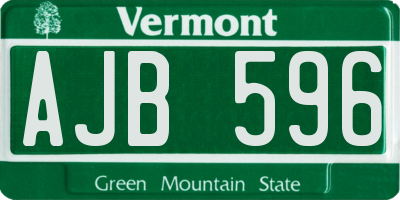 VT license plate AJB596