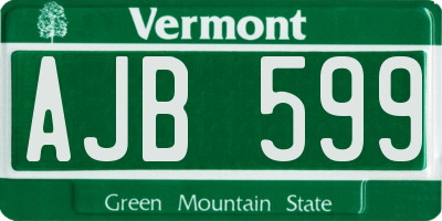 VT license plate AJB599