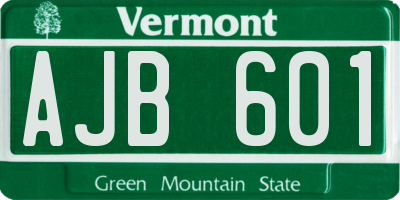 VT license plate AJB601