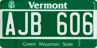 VT license plate AJB606