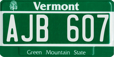 VT license plate AJB607