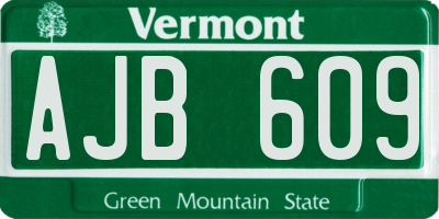 VT license plate AJB609