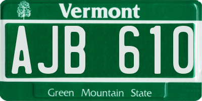 VT license plate AJB610