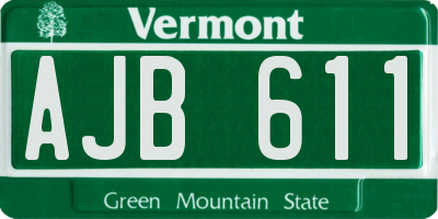 VT license plate AJB611