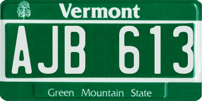 VT license plate AJB613