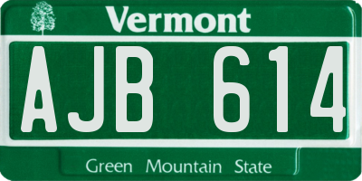 VT license plate AJB614