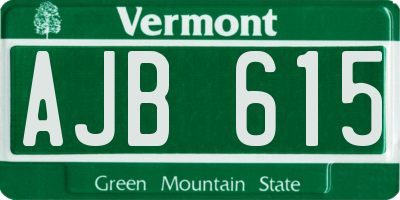 VT license plate AJB615