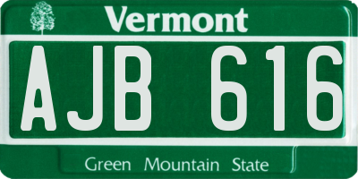 VT license plate AJB616