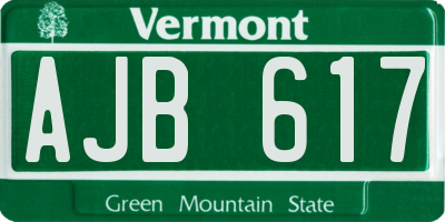 VT license plate AJB617