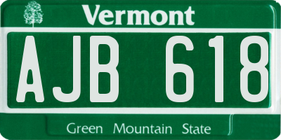 VT license plate AJB618