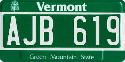 VT license plate AJB619