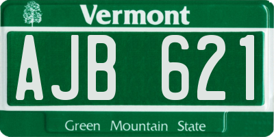 VT license plate AJB621