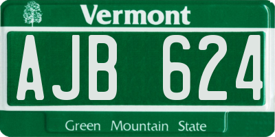 VT license plate AJB624