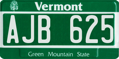 VT license plate AJB625