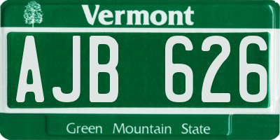 VT license plate AJB626