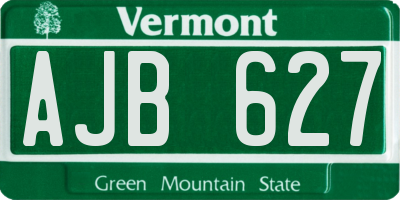 VT license plate AJB627