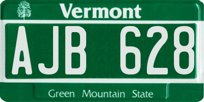 VT license plate AJB628