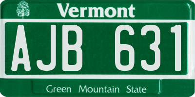 VT license plate AJB631