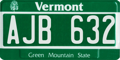 VT license plate AJB632