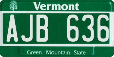 VT license plate AJB636