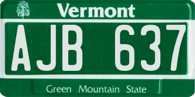 VT license plate AJB637