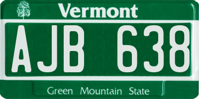 VT license plate AJB638