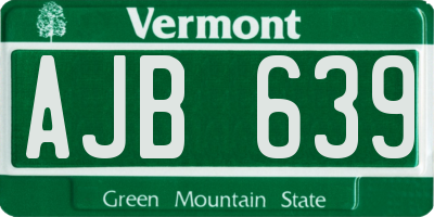 VT license plate AJB639