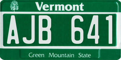 VT license plate AJB641