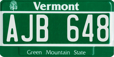 VT license plate AJB648