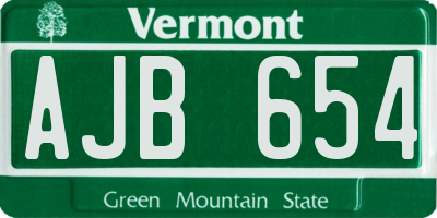 VT license plate AJB654