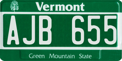 VT license plate AJB655