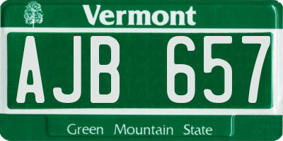 VT license plate AJB657