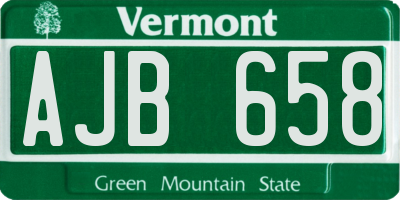 VT license plate AJB658