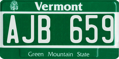 VT license plate AJB659