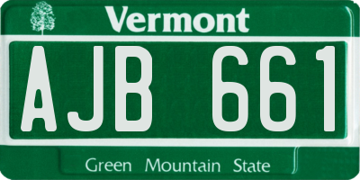 VT license plate AJB661