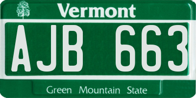 VT license plate AJB663