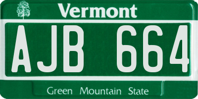 VT license plate AJB664