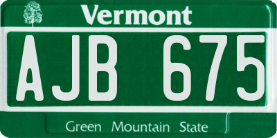 VT license plate AJB675