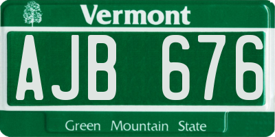 VT license plate AJB676