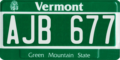 VT license plate AJB677