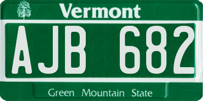 VT license plate AJB682
