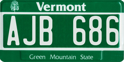 VT license plate AJB686