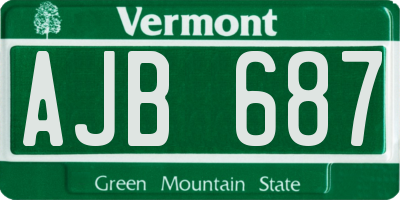 VT license plate AJB687