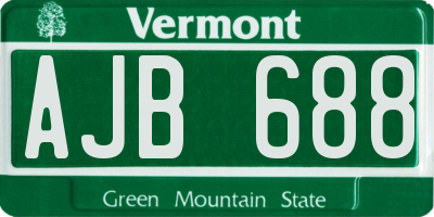 VT license plate AJB688